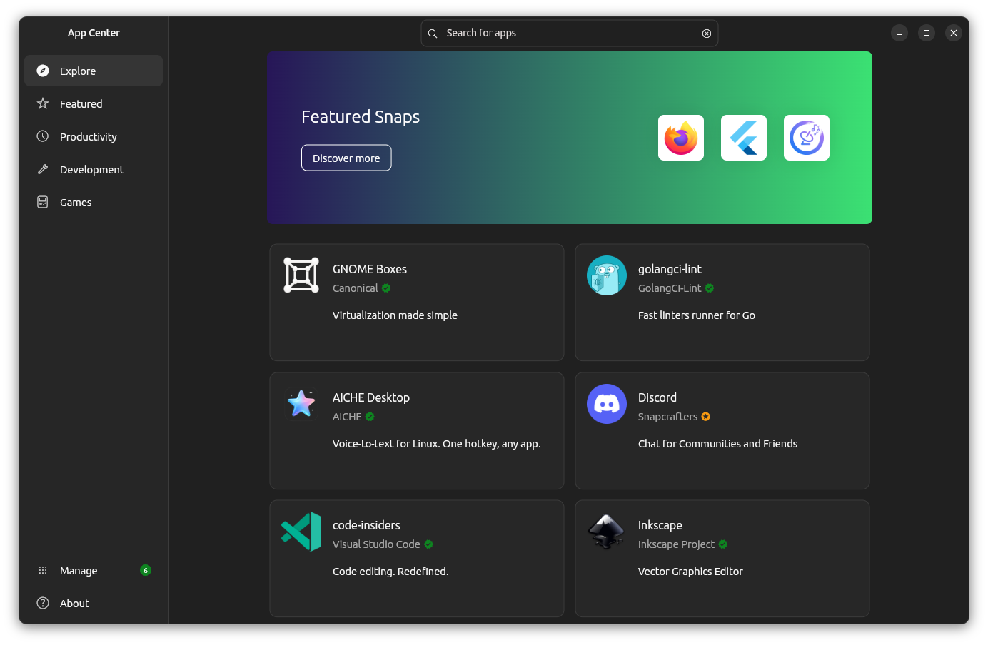 AICHE Desktop featured by Canonical in the Ubuntu App Center