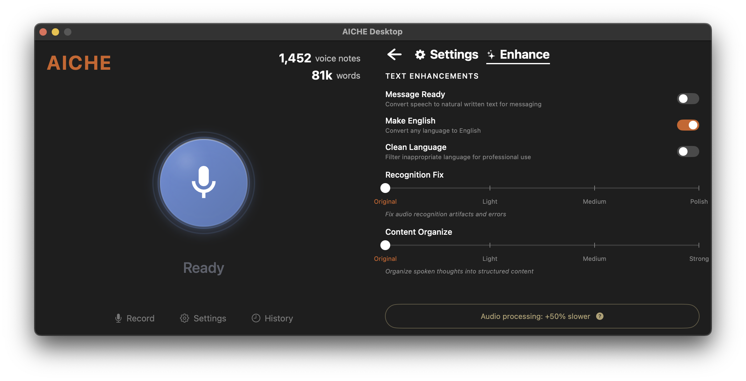AI Enhancement Panel